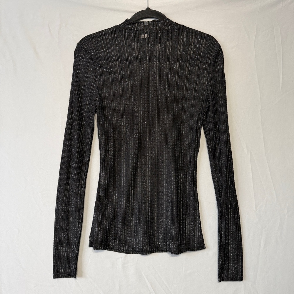 Lush Women Sheer Fairy Grunge Hi Neck Top Size S Black Whimsigoth Witchy Vampire - Picture 5 of 6